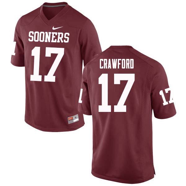 Men #17 Jaquayln Crawford Oklahoma Sooners College Football Jerseys Sale-Crimson